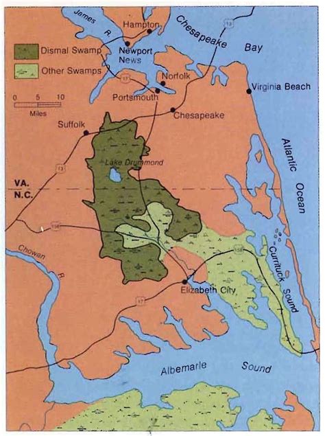 The Great Dismal Swamp Map | Printable Templates Free