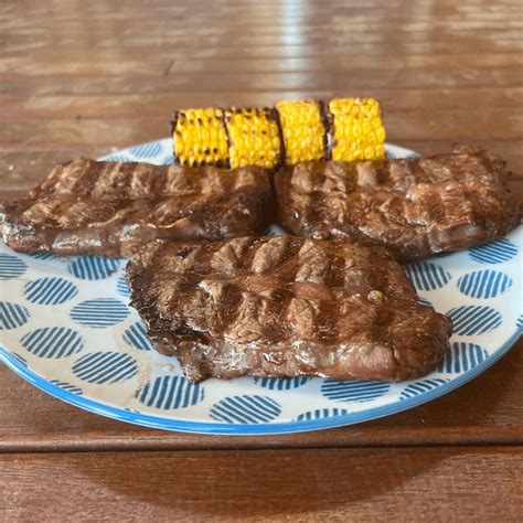 Garlic Pepper Grilled Oyster Blade Steak With Roasted Corn - Simply Meat Smoking