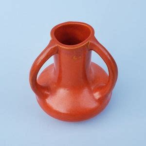 Early Awaji Japanese Pottery Vase Rich Orange Glaze Unique - Etsy