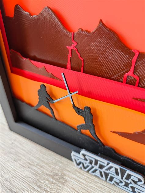 Star Wars Duel On Mustafar Shadow Box - 3D model by TheCraftyMaker on Thangs