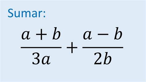 Suma de fracciones algebraicas - Profesor de Mate