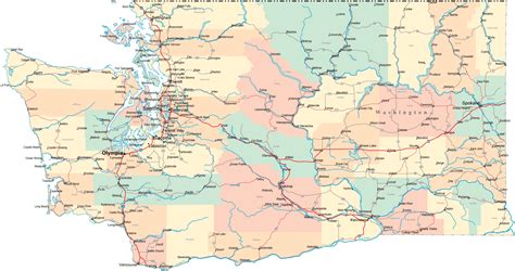 Washington Road Map - WA Road Map - Washington Highway Map