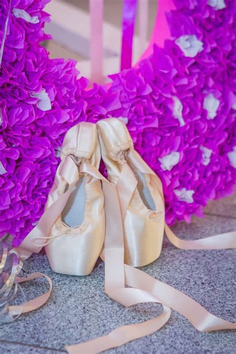 Two Ballet Shoes On Pink Decoration Stock Photo - Image of footwear, activity: 125025314