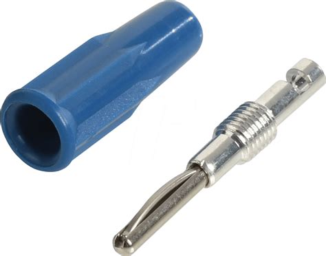 R921333000: Banana plug, 2 mm, solder connection, blue at reichelt elektronik