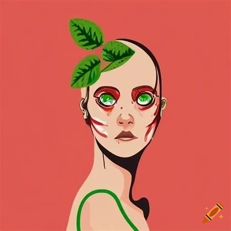 Icon of a woman infected by plant disease