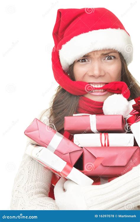 Christmas shopping stress stock photo. Image of gift - 16397078