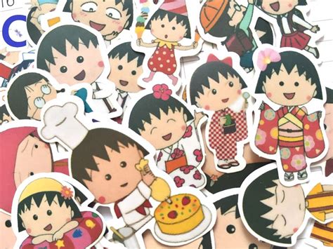 Chibi Maruko Chan Sticker Cute Girl Maruko Funny Family Sakura Family ...