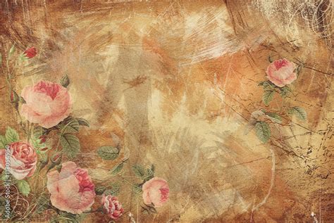 Vintage Background - Floral Old Paper Texture Stock-Illustration ...