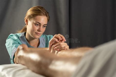 Man Having Foot Massage in Medical Office. Massage Spa Treatments Stock Photo - Image of ...