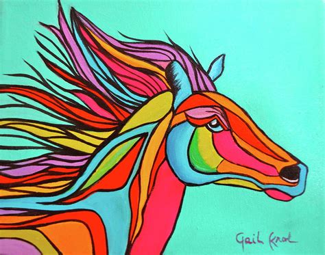 Colorful Horse Painting by Gail Krol - Pixels