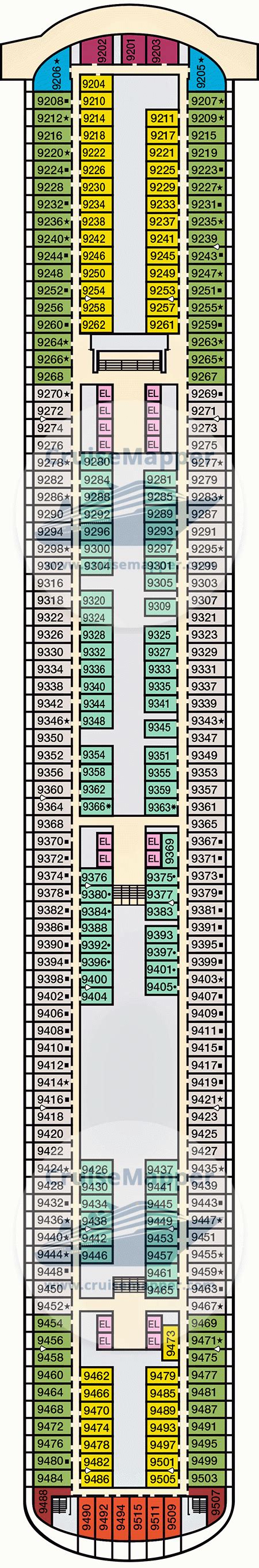 Carnival Venezia deck 9 plan | CruiseMapper