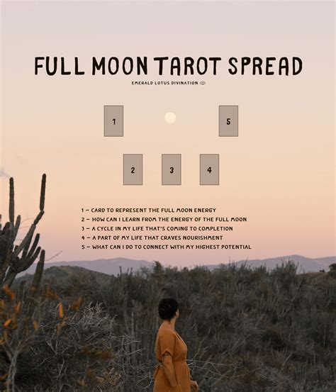 Full Moon Tarot Spread Layout — Emerald Lotus