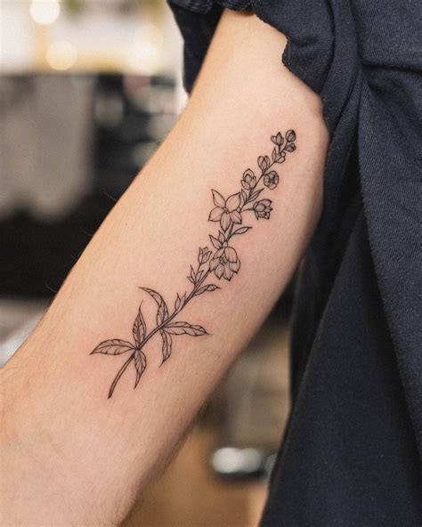 Delphinium Flower Tattoo - Printable Calendars AT A GLANCE
