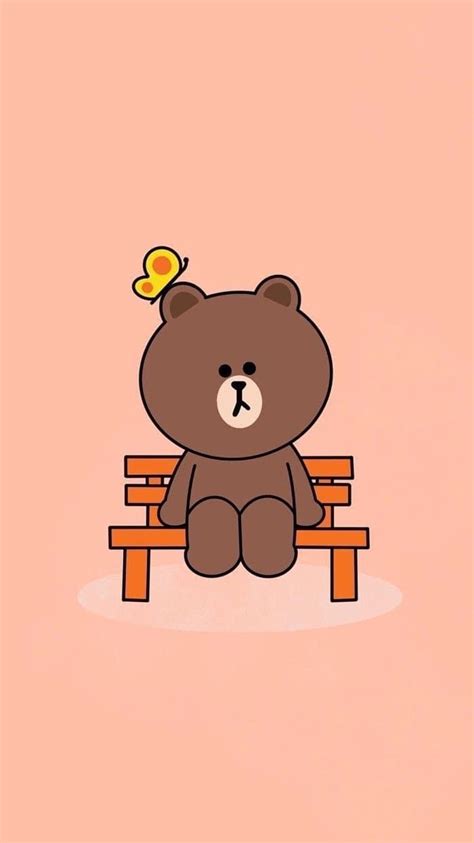 Cute Bear Discover more aesthetic, background, brown, chibi, iphone ...