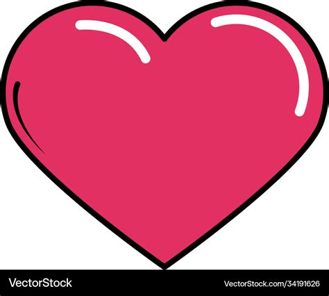 Heart love cartoon pop art comic style flat icon Vector Image