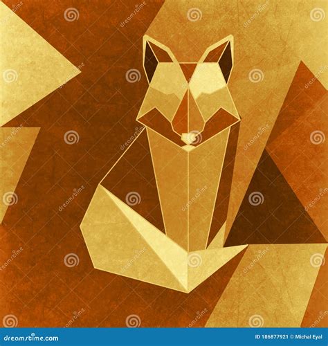 A Geometric Fox Illustration Made of Triangles Stock Illustration - Illustration of painted ...
