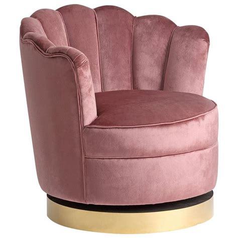 Powdery Pink Velvet Swivel and Lounge Armchair Art Deco Style | Comfy armchair, Lounge armchair ...