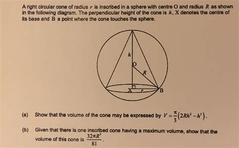 Solved 1 The Right Circular Cone Shown In The Figure - vrogue.co