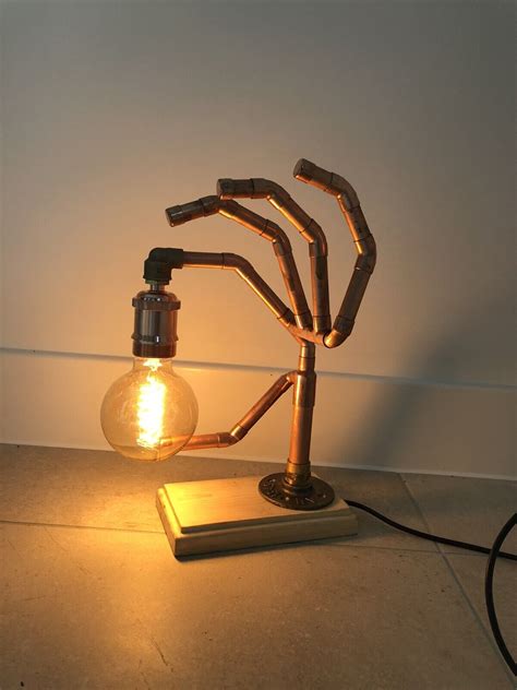 Copper Lamp, Steampunk Lamp , Pipe Art , Pipe Lamp , Personalised Gift ...