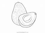Avocado 3 Coloring Page For Kids  Free Printable sketch template