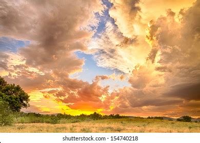 Beautiful Epic Sunset Blue Sky Behind Stock Photo 154740218 | Shutterstock