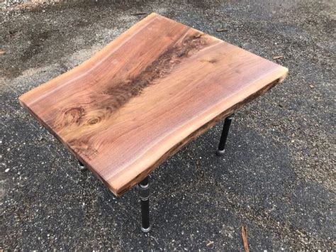 Live Edge Slab Reclaimed Wood Industrial Coffee Table Rustic Industrial ...