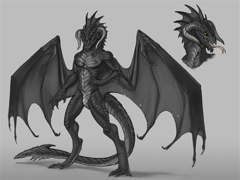 Anthropomorphic Black Dragon