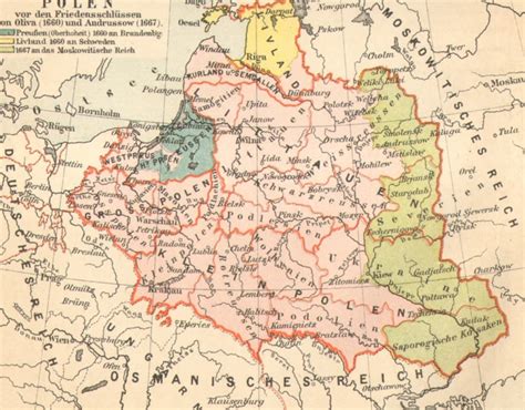 1890 Historical Map of Poland and the Western Part of the | Etsy