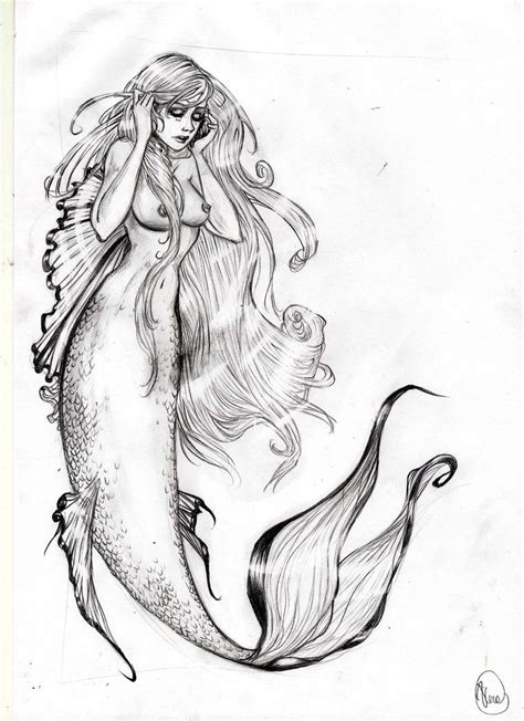 Mermaid sketch by VeraArt | Mermaid sketch, Mermaid drawings, Beautiful ...