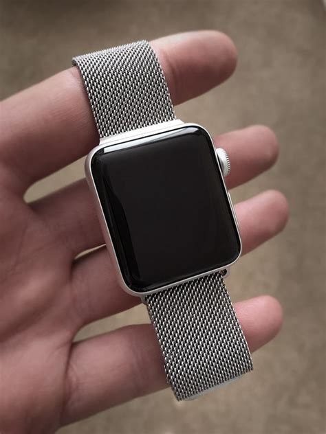 Silver Magnetic Milanese Loop Mesh Apple Watchband Strap