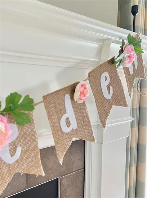 How to Make a Garden Theme DIY Baby Shower Banner - Perfecting Places