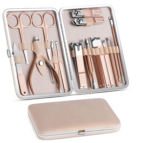 Manicure Set, Pedicure Kit, Nail Clippers, Professional Grooming Kit, Nail Tools 18 In 1 with ...