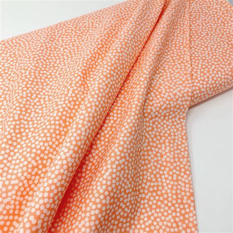 Coral polka dot cotton fabric - Coral polka dot printed cotton by the ...