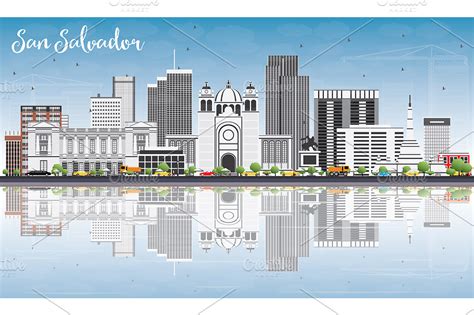 San Salvador Skyline | Custom-Designed Illustrations ~ Creative Market