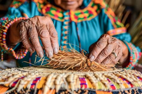 Premium Photo | Traditional Artisan Weaving Basket Closeup Cultural Handcrafts and Elderly ...