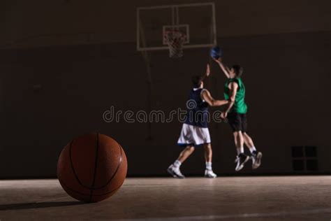 Two Players Playing Basketball Stock Photo - Image of male, court ...