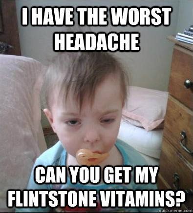 Pics For > I Have A Headache Meme | Funny babies, Funny baby pictures, Baby memes