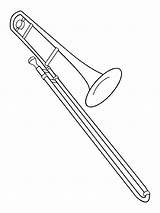 Easy Trombone Coloring Pages  Art Musical sketch template