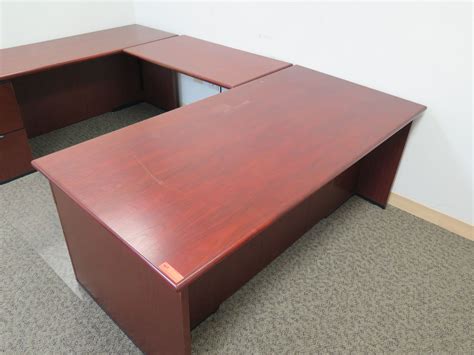 Wooden Interlocking 'U' Shaped Desk w/ 5 Drawers 108"Lx72"Wx29"H - Oahu ...