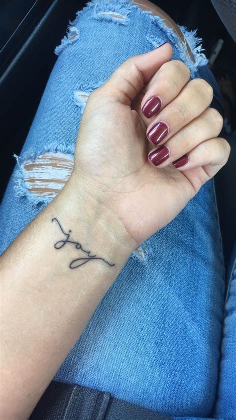 My joy tattoo :-) | Wrist tattoos words, Meaningful wrist tattoos, Word ...