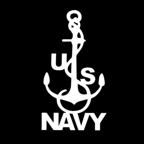 Navy Car Us Symbol Anchor Logo Window Decal Sticker | Custom Made In the USA | Fast Shipping