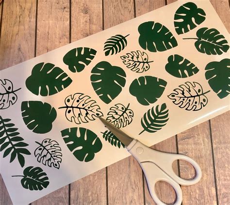 Sheet of Tropical Leaves Vinyl Decals / D.I.Y Projects - Etsy