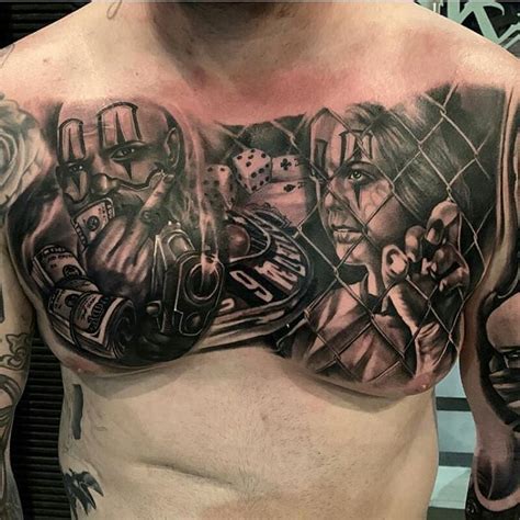 Image may contain: one or more people | Gangster tattoos, Cool chest ...