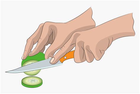 Hands, Knife, Hand, Woman, Nutrition, Cucumber - Cartoon Knife In Hand, HD Png Download ...