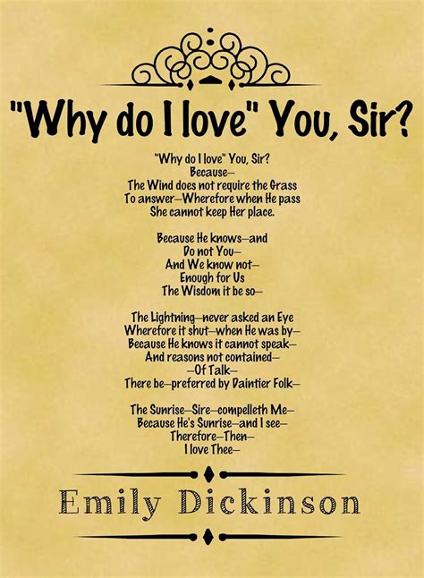 A4 Size Parchment Poster Classic Poem Emily Dickinson Why Do I Love You Sir: Amazon.co.uk ...