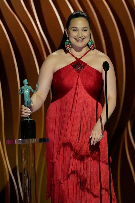 On SAG Awards red carpet, Lily Gladstone praises 'incredible circle' of Indigenous actresses