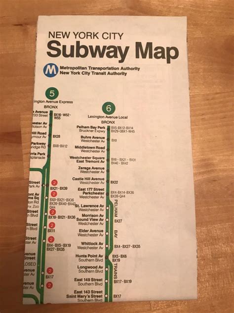 Vtg. 1990 NYC New York City Subway Map Pocket MTA Guide NYCTA | #1980473392