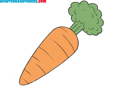 How to Draw a Carrot - Easy Drawing Tutorial For Kids