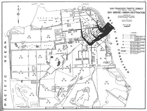 San Francisco Traffic Survey: Bay Bridge Origin-Destination (1937) | San francisco map, Bay ...