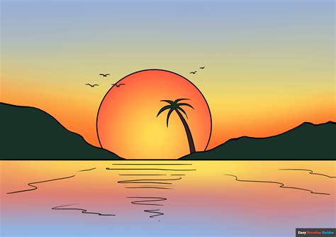 How To Draw A Sunset Really Easy Drawing Tutorial | atelier-yuwa.ciao.jp